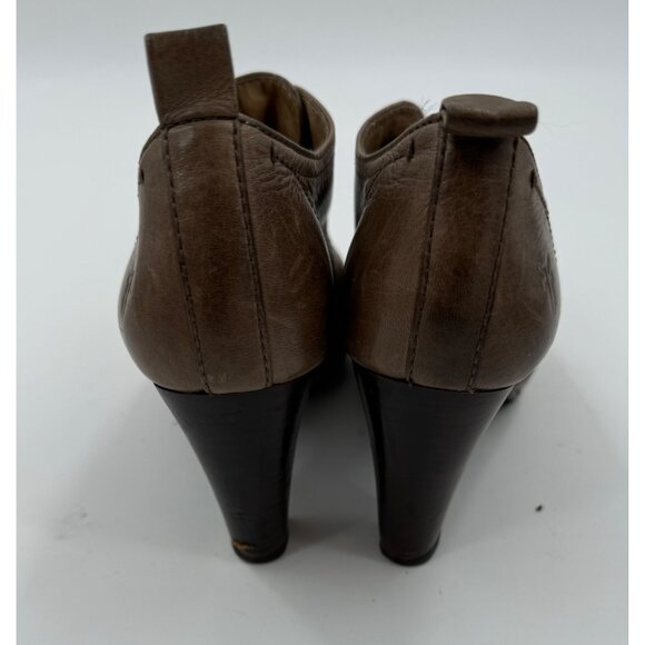 Frye Marissa Brown Leather Lace-Up Heeled Oxford Size 6.5 M Shoes - Picture 7 of 10